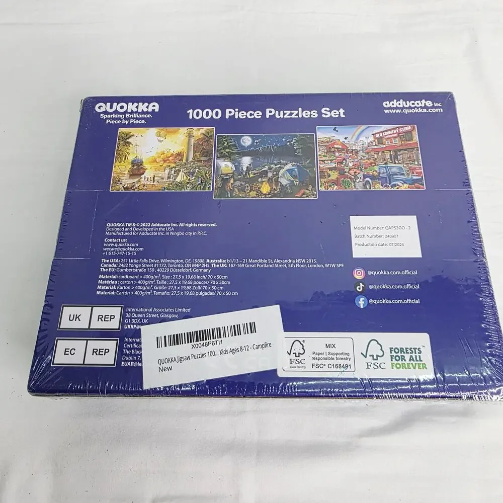 1000 Piece Jigsaw Puzzle Family Campfire Theme New Sealed Family Time